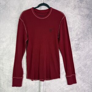 vtg y2k American Eagle Mens Thermal Shirt Burgundy Sz S grunge preppy